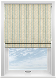 Emily Bond George Stripe Print, Fern - Twist&Fit Roman Blind